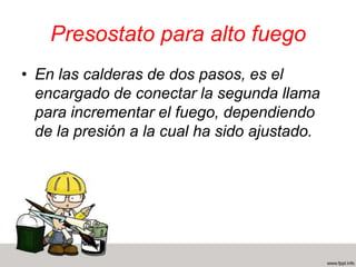 Pirotubulares. La caldera de vapor pirotubular, concebida especialmente para aprovechamiento de gases de recuperación presenta las siguientes características.El cuerpo de caldera, está formado por un cuerpo cilíndrico de disposición horizontal, incorpora interiormente un paquete multitubular de transmisión de calor y una cámara superior de formación y acumulación de vapor.La circulación de gases se realiza desde una cámara frontal dotada de brida de adaptación, hasta la zona posterior donde termina su recorrido en otra cámara de salida de humos.El acceso al cuerpo lado gases, se realiza mediante puertas atornilladas y abisagradas en la cámara frontal y posterior de entrada y salida de gases, equipadas con bridas de conexión