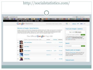Statisztika: http://socialstatistics.com/ 