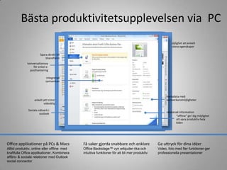 Conduct online meetings with colleagues, partners, and customers, including audio, video and screen sharing