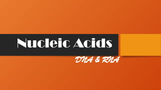 Nucleic Acids
DNA & RNA
 