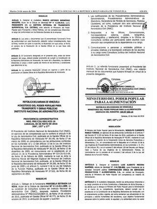 Martes 24 de mayo de 2016	 GACETA OFICIAL DE LA REPÚBLICA BOLIVARIANA DE VENEZUELA	 428.051
 