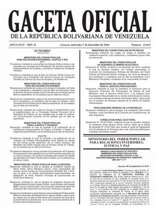 AÑO CXLIV - MES II			 Caracas, miércoles 7 de diciembre de 2016		 Número 41.047
MINISTERIO DEL PODER POPULAR DE PETRÓLEO
R...