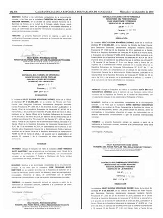 432.478			 GACETA OFICIAL DE LA REPÚBLICA BOLIVARIANA DE VENEZUELA	 Miércoles 7 de diciembre de 2016
 