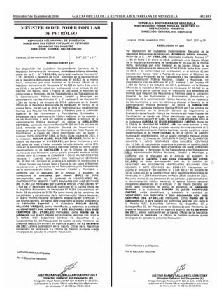 Miércoles 7 de diciembre de 2016		 GACETA OFICIAL DE LA REPÚBLICA BOLIVARIANA DE VENEZUELA	 432.483
MINISTERIO DEL PODER POPULAR
DE PETRÓLEO
 