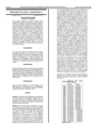 PRESIDENCIA DE LA REPÚBLICA
Decreto 2.665 Pág. 1
REPÚBLICA BOLIVARIANA DE VENEZUELA
DESPACHO DEL PRESIDENTE
Decreto Nº 2.6...