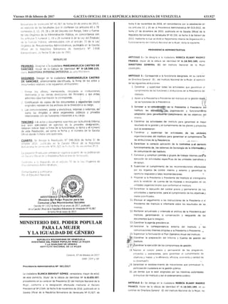 Viernes 10 de febrero de 2017		 GACETA OFICIAL DE LA REPÚBLICA BOLIVARIANA DE VENEZUELA		 433.927
 