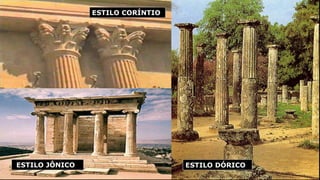 ESTILO DÓRICOESTILO JÔNICO
ESTILO CORÍNTIO
 