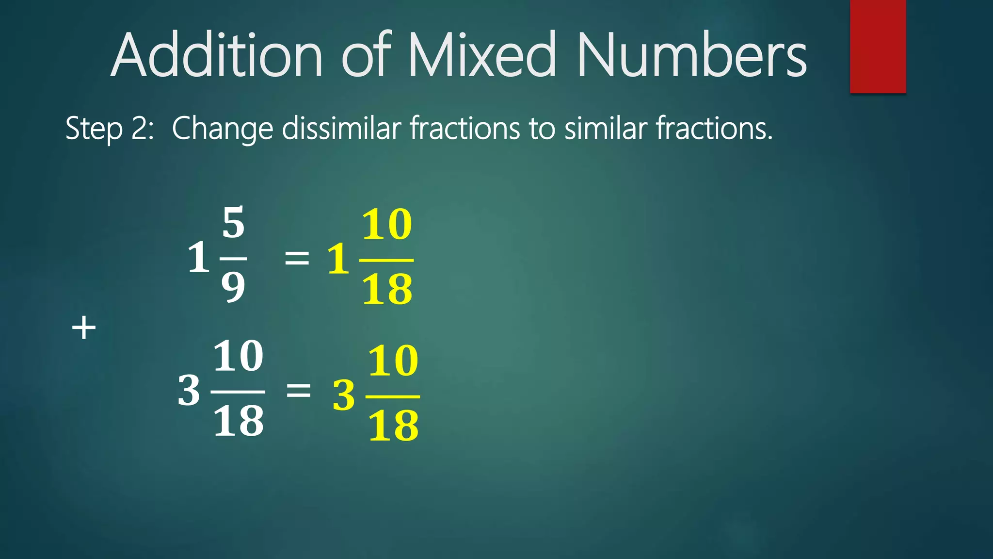 addition of fractions | PPTX