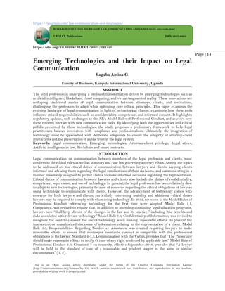 Emerging Technologies and their Impact on Legal Communication (www.kiu ...