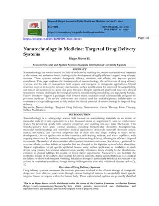 Nanotechnology in Medicine: Targeted Drug Delivery Systems (www.kiu.ac ...
