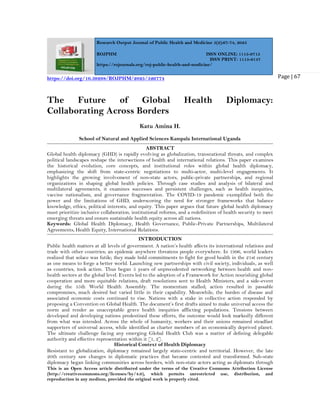The Future of Global Health Diplomacy: Collaborating Across Borders ...