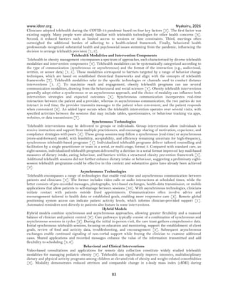 Review of Telehealth in Obesity Management (www.kiu.ac.ug) | PDF