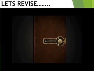 LETS REVISE……..
 