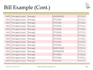 Bill Example (Cont.)

Copyright © 2013 All Rights Reserved

Harmony Healthcare International, Inc.

60

 