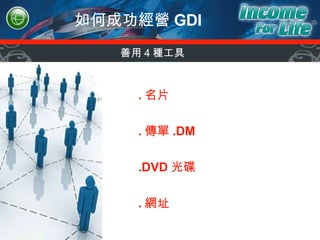 如何成功經營 GDI . 名片 . 傳單 .DM .DVD 光碟 . 網址 善用 4 種工具 