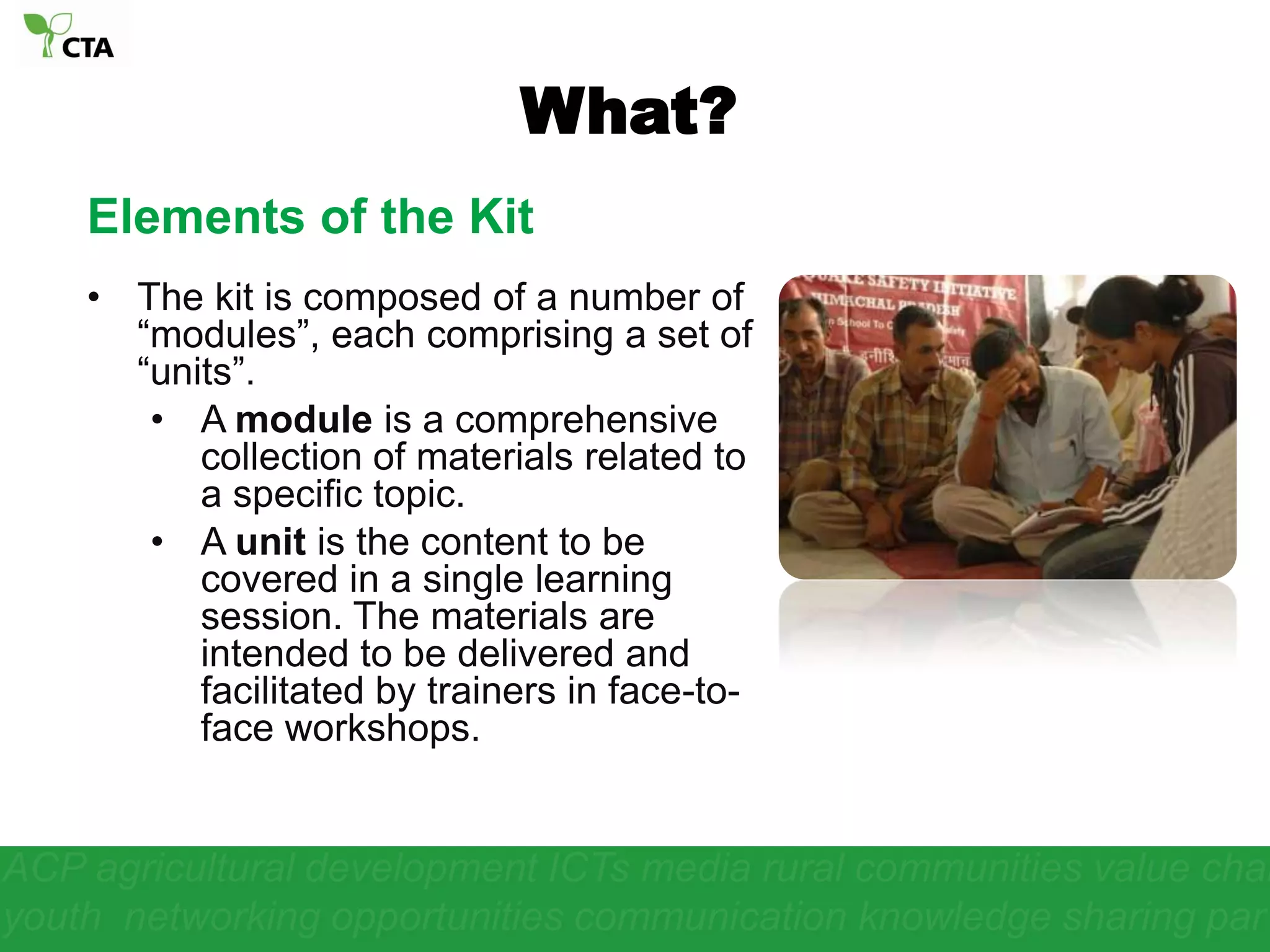 deliver training on the practice