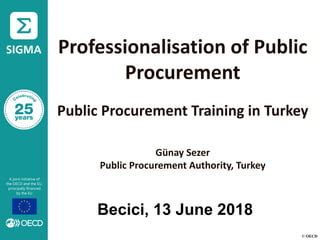 © OECD
Professionalisation of Public
Procurement
Public Procurement Training in Turkey
Günay Sezer
Public Procurement Authority, Turkey
Becici, 13 June 2018
 