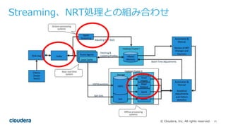 21© Cloudera, Inc. All rights reserved.
Streaming、NRT処理との組み合わせ
 