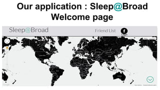 Our application : Sleep@Broad
Welcome page
Login
 