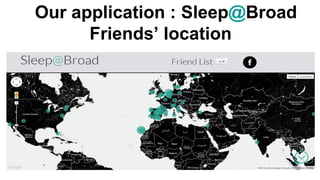 Our application : Sleep@Broad
Friends’ location
 