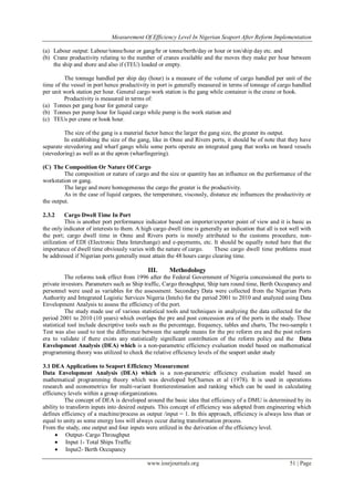 Measurement of Efficiency Level in Nigerian Seaport after Reform Policy ...