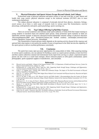 Career in Physical Education and Sports | PDF