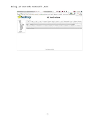 Hadoop 2.2.0 (multi-node) Installation on Ubuntu

23

 