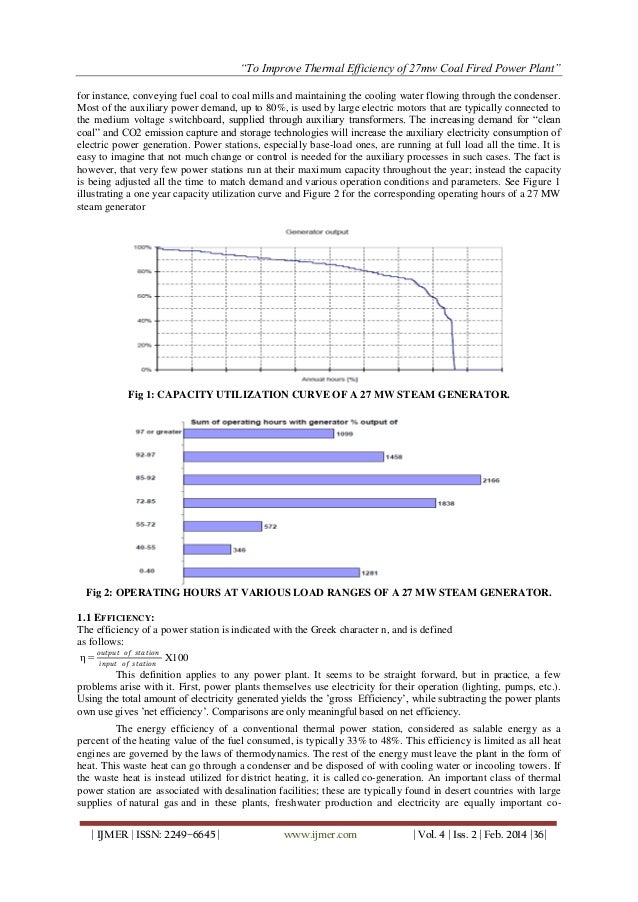 To Improve Thermal Efficiency of 27mw Coal Fired Power Plant