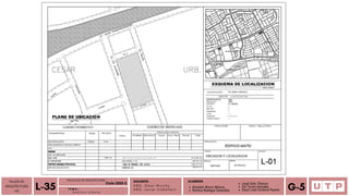 Alvarado Moron Monica
Romina Reategui Canecillas
TALLER DE
ARQUITECTURA
VIII Á n a l i s i s u r b a n o
L-35 T E M A :
DOCENTE:
A R Q . O m a r W i n c h o
A R Q . J a v i e r C a b a l l e r o
ALUMNOS
Leydi Soto Tiburcio
Iris Torres Gonzales
Deysi Liset Cordova Payano G-5
FACULTAD DE ARQUITECTURA
Ciclo 2023-2
 