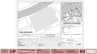 Alvarado Moron Monica
Romina Reategui Canecillas
TALLER DE
ARQUITECTURA
VIII Á n a l i s i s u r b a n o
L-37 T E M A :
DOCENTE:
A R Q . O m a r W i n c h o
A R Q . J a v i e r C a b a l l e r o
ALUMNOS
Leydi Soto Tiburcio
Iris Torres Gonzales
Deysi Liset Cordova Payano G-5
FACULTAD DE ARQUITECTURA
Ciclo 2023-2
 