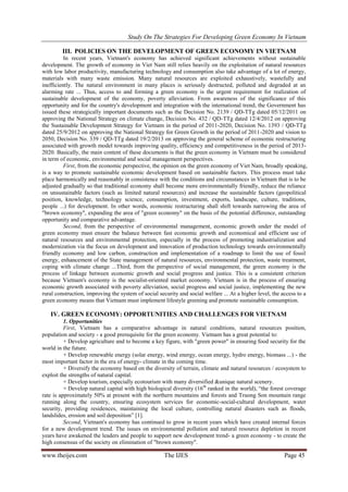 Study on the Strategies for Developing Green Economy In Vietnam | PDF
