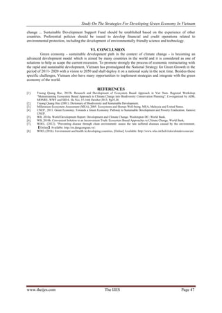 Study on the Strategies for Developing Green Economy In Vietnam | PDF