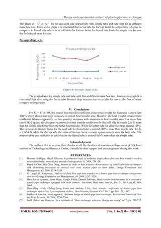Design and experimental analysis of pipe in pipe heat exchanger | PDF