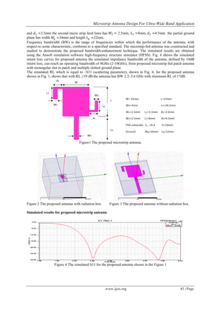 Microstrip Antenna Design For Ultra-Wide Band Applications | PDF