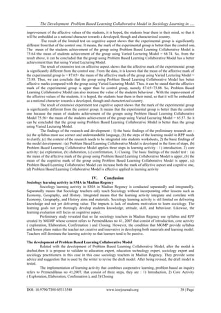 The Development Problem Based Learning Collaborative Model in Sociology ...