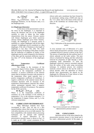 MEMS Piezoresistive Pressure Sensor: A Survey | PDF