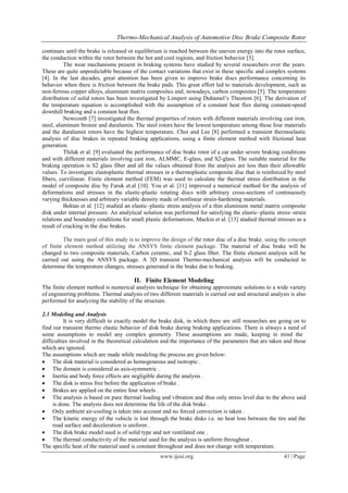 Thermo-Mechanical Analysis of Automotive Disc Brake Composite Rotor | PDF
