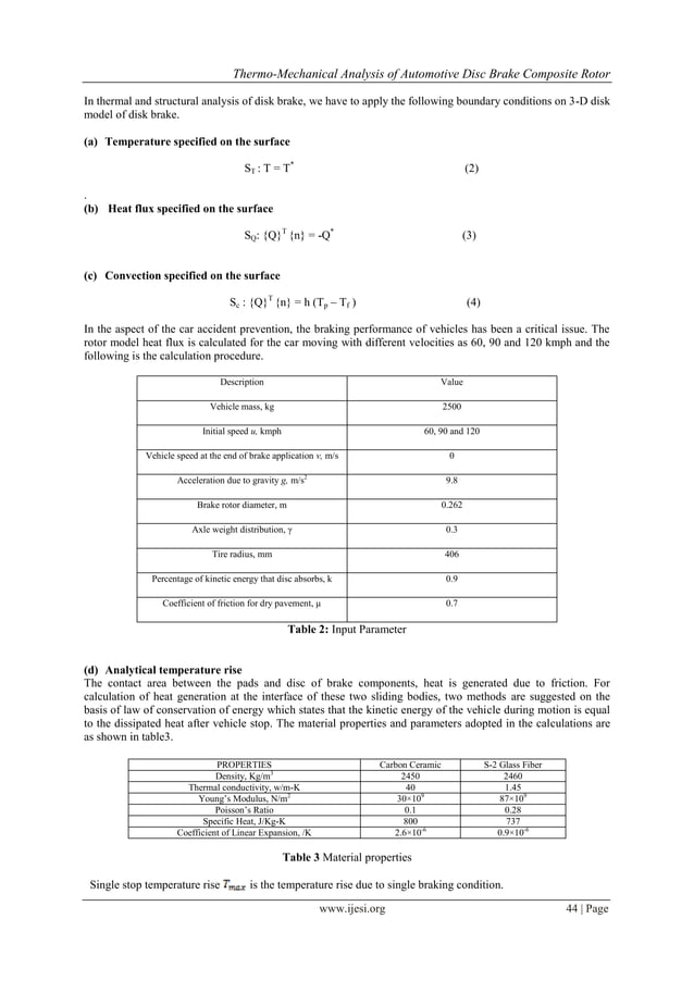 Thermo-Mechanical Analysis of Automotive Disc Brake Composite Rotor | PDF