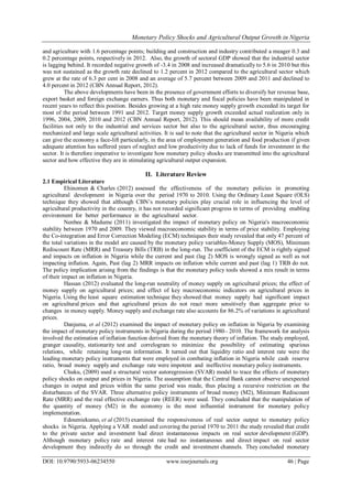 Monetary Policy Shocks and Agricultural Output Growth in Nigeria | PDF