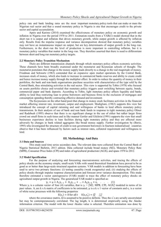 Monetary Policy Shocks and Agricultural Output Growth in Nigeria | PDF