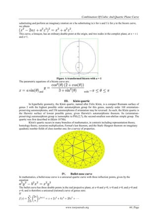 Combination of Cubic and Quartic Plane Curve | PDF
