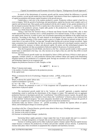 Capital Accumulation and Economic Growth in Nigeria “Endogenous Growth ...