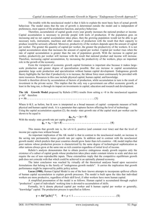 Capital Accumulation and Economic Growth in Nigeria “Endogenous Growth ...