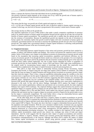 Capital Accumulation and Economic Growth in Nigeria “Endogenous Growth ...