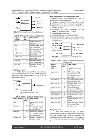 Design of 32-bit Floating Point Unit for Advanced Processors | PDF