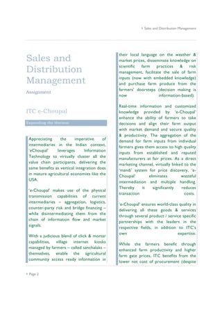 Sales and Distribution Management Case Analysis