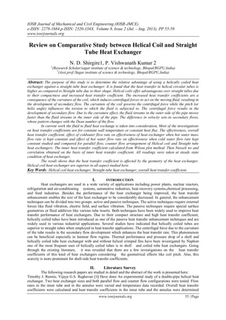 Review on Comparative Study between Helical Coil and Straight Tube Heat ...