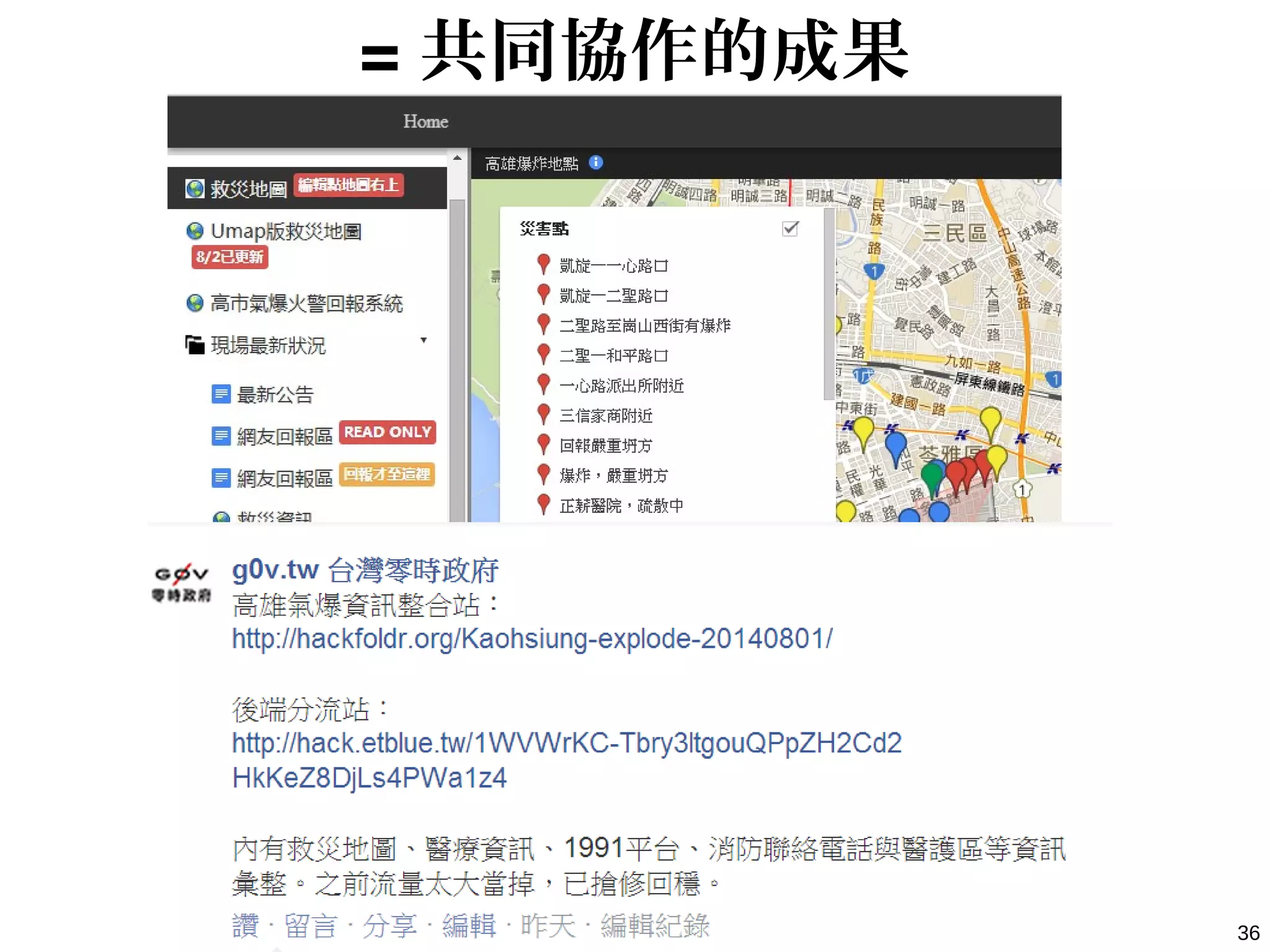 36
= 共同協作的成果
 