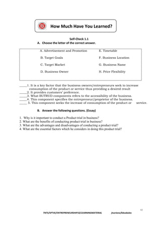 G10-2ND-Quarter-ENTREPRENEURSHIP grade 10 | PDF