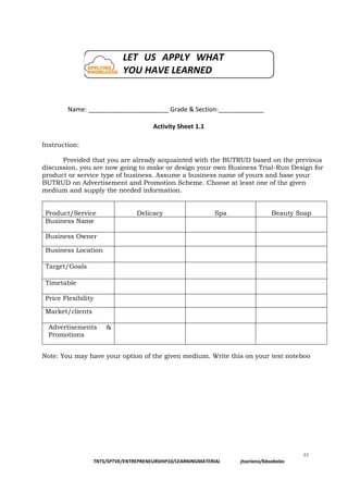 G10-2ND-Quarter-ENTREPRENEURSHIP grade 10 | PDF